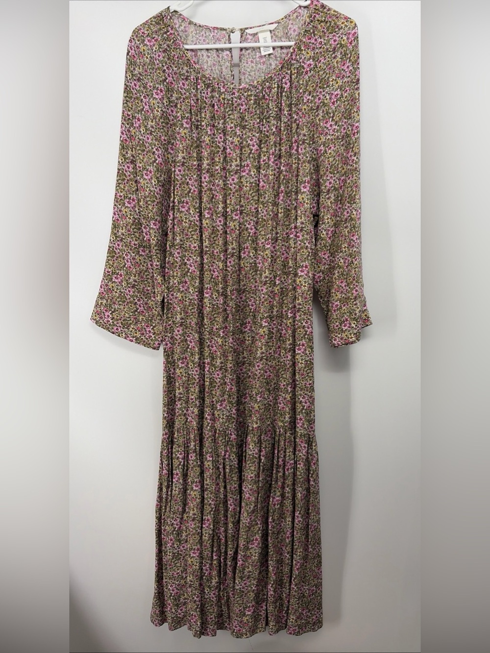 H&M Floral Maxi Dress  Size M NWOT Viscose Long Sleeve Prairie